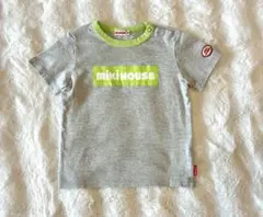 【美品】ミキハウス ロゴTシャツ 90cm