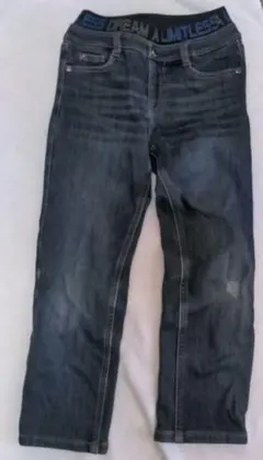 ストレッチデニムパンツ　キッズ　130 裏地ベロア素材　防寒対策