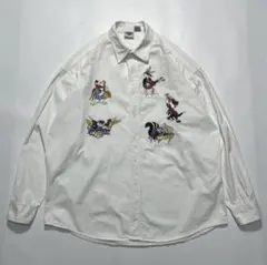 激レア ヴィンテージ ルーニーテューンズ 90s キャラクター刺繍 縞