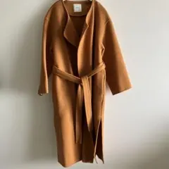 オレンジ ロングコート ウエストベルト付きのサムネイル