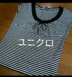 黒白 ストライプ トップス UNIQLO　ユニクロ ウエア　夏 コーデ　Tシャツ