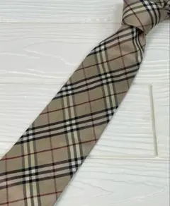 バーバリー　ロンドン　ノバチェック　ベージュ ネクタイ