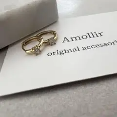 ⭐︎No.11 ストーン付きフープピアス/ゴールド ストーンピアス シルバー925