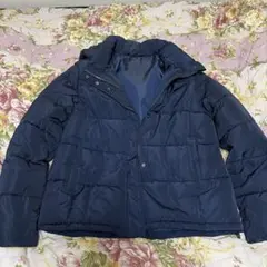 GU フード付き ネイビー ダウンジャケット