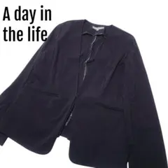 A day in the life ノーカラージャケット 38　ブラック　薄手