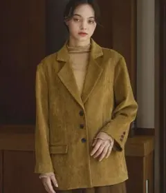 OLUN きりまる　ルーズベーシックモールジャケット　マスタード　Mサイズ