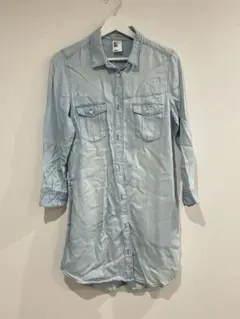 H&M デニム ロングシャツ ライトブルー