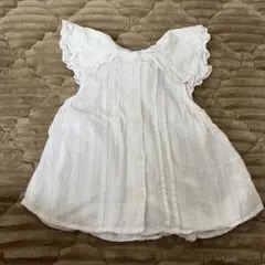 プティマイン ノースリーブ ブラウス セーラー襟 レース 80