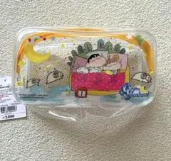 韓国ダイソー 限定 クレヨンしんちゃん クリアポーチ イエロー