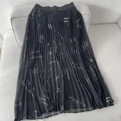RADIATE黒 プリーツスカート 英字ロゴ入り サイズ36