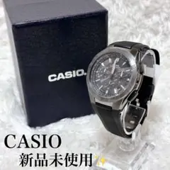 【電波ソーラー】新品未使用 CASIO 腕時計 ブラック 箱付き