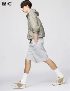 UNIQLO C スウェットワイドショーツ グレー Lのサムネイル