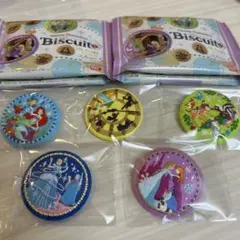 ディズニーキャラクター 刺繍缶バッジ つきビスケット２