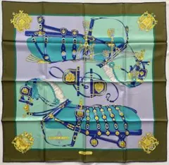 新品未使用 エルメス HERMES カレ90 希少カラー 馬着デザイン 額装のサムネイル