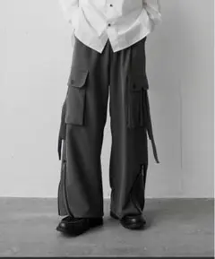 casper john チャコルテグレー カーゴパンツ ジッパー付き