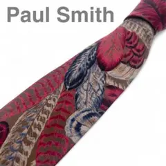 美品 Paul Smith ポールスミス ネクタイ フェザー 総柄