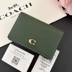 日本限定モデル！新品 COACH コーチ 名刺入れ カードケース グリーン