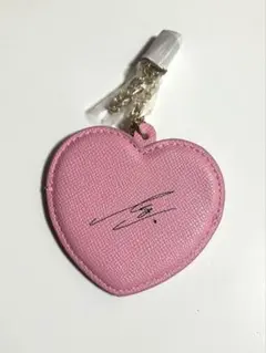 SHISEIDO ハート型 ミラー キーホルダー ピンク