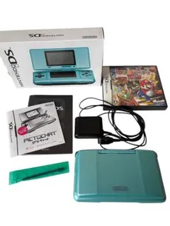 初代　Nintendo DS ターコイズブルー　マリオパーティDSソフトつき