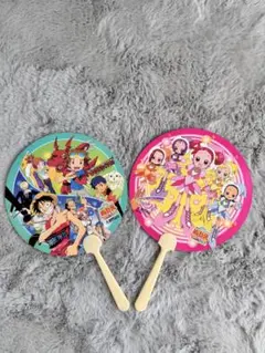 希少レア　おジャ魔女どれみ　ワンピース　デジモンテイマー　うちわ　２枚