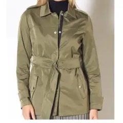 ZARA BASIC カーキ系 トレンチコート風ジャケット ベルト付き