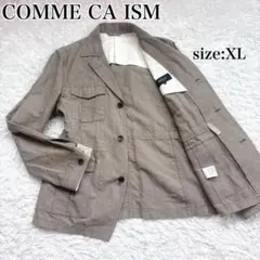 コムサ イズム メンズ テーラード ジャケット ブラウン XL リネン