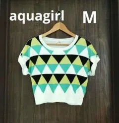 aquagirl Ｍサイズ　サマーニット　アーガイル風のサムネイル