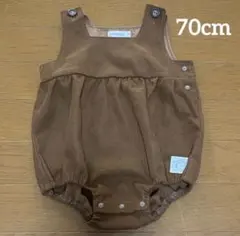 【70cm】コーデュロイロンパース オーバーオールブラウン