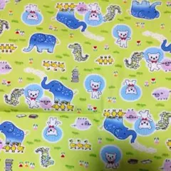そらいろプッチオン　オックス生地　1メートル　キミドリ色