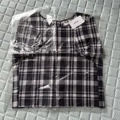 Discoat 半袖シャツ M ネイビーと白のチェック　匿名配送