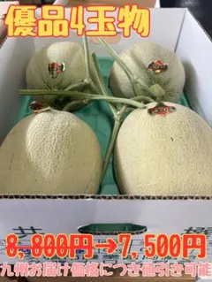 地域によって値引き】夕張メロン共撰品優品5玉 1玉約1.6kg※掲載は九州