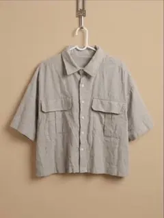半袖シャツ ベージュ ダブルポケット