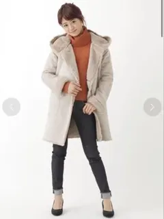 earth music&ecology オレンジタートルネックニット