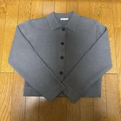 GU ミラノリブポロカーディガン 06 GRAY M