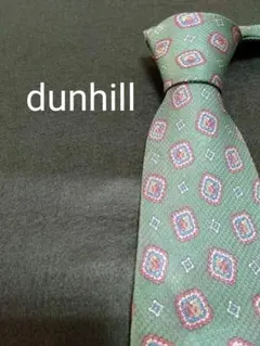 ハイブランド dunhill ネクタイ グリーン シルク素材