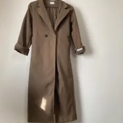 エミプラス Emi+ 袖折り返し ロングチェスターコート ブラウン M