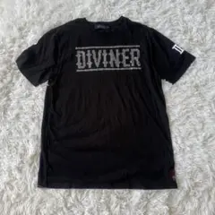 DIVINER ドクロロゴTシャツ XXL 黒 個性派デザイン おしゃれ