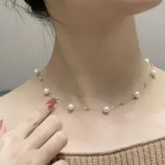 ネックレス パール ゴールド シンプル 高見え 上品 おしゃれ 韓国風