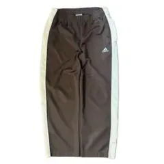 【古着】90‘s adidas ブラウン×ベージュ ワイドトラックパンツ