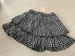 メゾピアノ　140 キュロット　ブラック　ショートパンツ　チェック