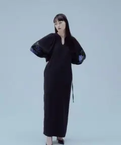 【匿名配送】 iconology 花を着るワンピース#03【白椿】ブラック 匿名配送】 iconology 花を着るワンピース#03【白椿】ブラック