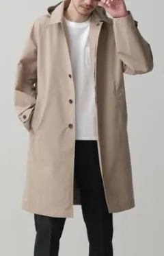 ナノユニバース ステンカラーコート フードデタッチブル LB.03 ベージュ