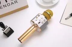 自宅がカラオケに Bluetooth カラオケマイク スピーカー ゴールド 新品