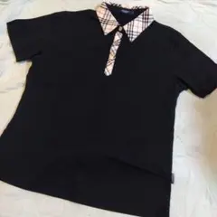 BURBERRY LONDON ポロシャツ ブラック チェック柄 XL