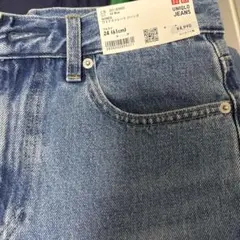 ワイドストレートデニム サイズ24 64ブルー　ユニクロ