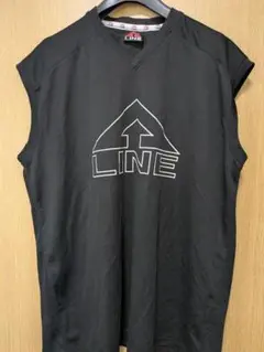 LINE Vネックメッシュタンクトップ ブラック　XL(LL)