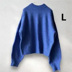 美品★青紫　ニットセーター　長袖　ゆったり　楽ちん