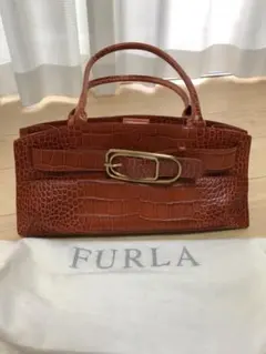 お値下げ！フルラ レザーバッグ  クロコ型押し