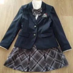 CUTIE RIBBONフォーマルスーツ　紺ジャケットチェックスカート160卒服