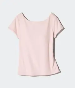 ユニクロ　エアリズムコットンローバックブラTシャツ　ピンク